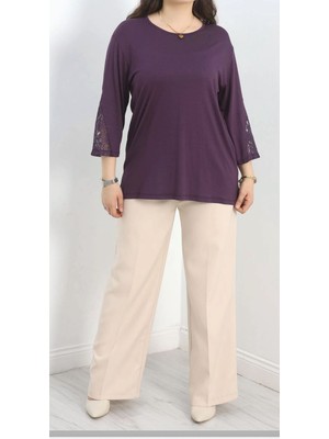 Tunicom Büyük Beden Kolları Dantelli Bluz