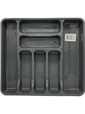 Hype Store Sev Plastik 39X42,5X5 cm Çekmece Içi Jumbo Boy 7 Gözlü Kaşıklık Antrasit