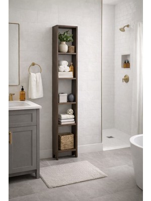 Mobilyacın 6 Raflı Dekoratif Kitaplık Barok Kitaplık Ofis Kitaplığı Dolap Kitap Rafı