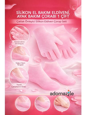 Özgürce Silikon El ve Ayak Bakım Eldiveni Çift Seti, Ölü Deri ve Çatlama Önleyici