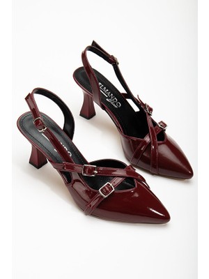 Shemard Tetti Bordo Rugan Topuklu Ayakkabı