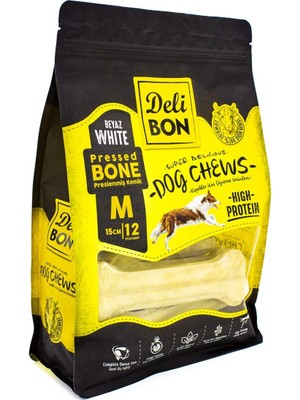 Hype Store Deri Pres Kemik, M Boy, Beyaz, 15CM x 12ADET