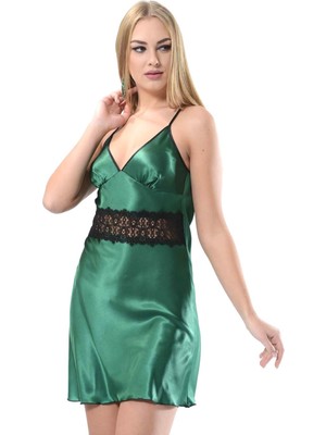 İlk El Grup Ieg™ Yeşil Saten Gecelik - M-343