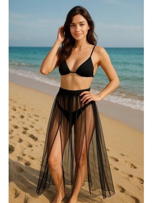 İlk El Grup Ieg™ Kadın Tül Pareo Etek Plaj Elbisesi