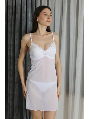 İlk El Grup Ieg™ Kadın Fantezi Tül Gecelik  Beyaz