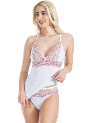 İlk El Grup Ieg™ Derya Kurşun Çapraz Askılı Güpür Dantelli Atlet Külot Takım 080