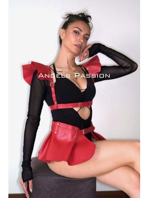 İlk El Grup Ieg™ Deri Elbise Harness, Mini Deri Etek, Deri Elbise Etek Harness - BRF1001
