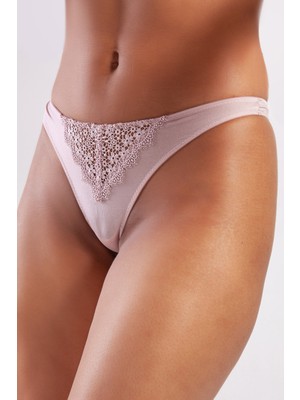 İlk El Grup Ieg™ Garland Mini String, Kadın Güpürlü Açık Pembe Külot
