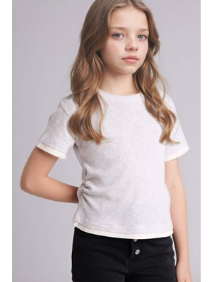 DeFacto Slim Fit Ribana Tişört Kız Çocuk G0932A826SM