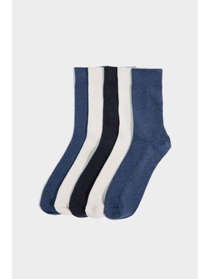 DeFacto Erkek 5'li Pamuklu Uzun Çorap G2109AXNS