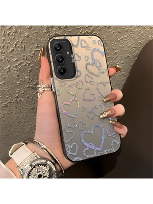 HONTINGA Samsung Galaxy A25 ile Uyumlu Kılıfı Silikon Kenar Sert Arka Düşüme Önleyici Basitlik Anti Düşme Kamera Korumali Renkli Kalpler Desen Telefon Kılıfı Kadın ve Erkek Için Uygundur K1-0710