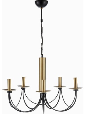 Delixa Lucea Dofa 5'li Eskitme Siyah Avize 5 x E14