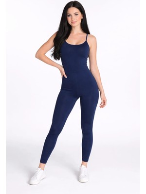 İMX Şekillendirici Esnek Kumaş Askılı Dar Paça Kadın Tulum – Günlük & Spor Şıklık