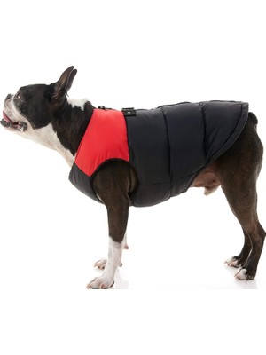 Hype Store Gooby - Dolgulu Yelek, Köpek Ceketi, Manto, Fermuarlı Kazak ve Keten Halkalı, Kırmızı, Beden L