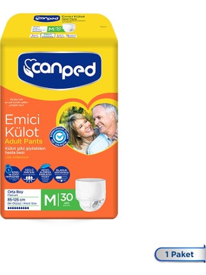 Canped Orta Boy Hasta Bezi 30 Adet Emici Külot M Beden Dermatolojik Olarak Test Edilmiş