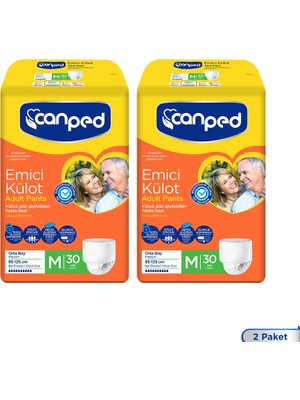 Canped Emici Külot Orta Boy M 60 Adet Yumuşak Tekstil Yapı ile Güçlü Emici Özellik