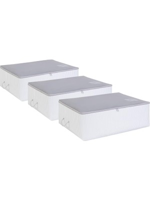 Hype Store Ocean Home Textile 3'lü Büyük Boy Gri Renk Stuff & Things Baza Altı Hurç Set