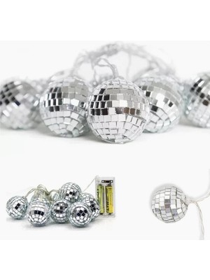 Hype Store Buffer Mini Disko Topu Dekoratif Süsleme 10’lu LED Zinciri Pilli Süs LED