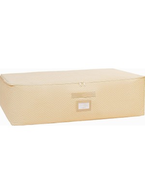 Hype Store Ocean Home Textile Mega Boy Bej Balıksırtı Baza Altı Hurç 74 x 46 x 22 cm