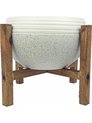 Hype Store Bitki Tasarımı Ev Dekorasyon Beyaz Granit Küp Aranjman Saksı Saksılık Salon Çiçeklik 4 Ayaklı