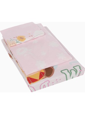 Hype Store Masha Lisanslı Karakter BASKILI%100 Pamuk Bebek Pike Takımı, Pembe, Bebek