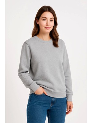 İlk El Grup Ieg™ Üç Iplik Düz Bisiklet Yaka Sweatshirt - Gri