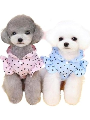 Hype Store Pileli Puantajlı Köpek Elbisesi Mavi S