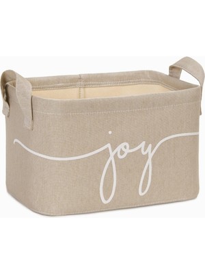 Hype Store Ocean Home Textile Bej Baskılı Dikdörtgen Sepet //24X17X14