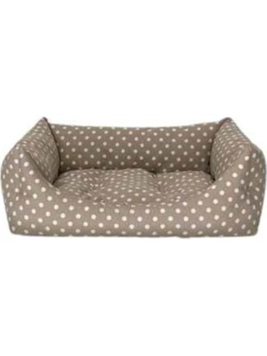 Hype Store Pet Comfort Uniform Bej Puantiyeli Kedi ve Köpek Yatağı S 50X60CM