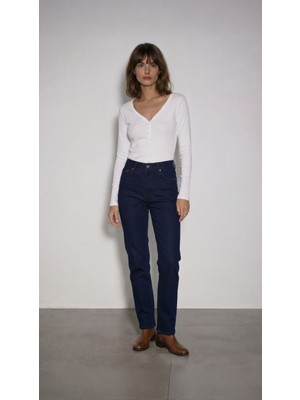 Babokah Düğmeli Patlı Uzun Kollu Üst