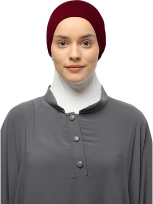 Altobeh Hazır Pratik Geçmeli Lastikli Tesettür Bone - Bordo