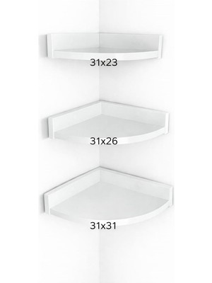 Mobilyacın 3'lü Üçgen Köşe Duvar Raf 31 x 26 x 23