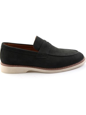 Bambi Siyah Hakiki Deri Erkek Loafer Ayakkabı E01547010701