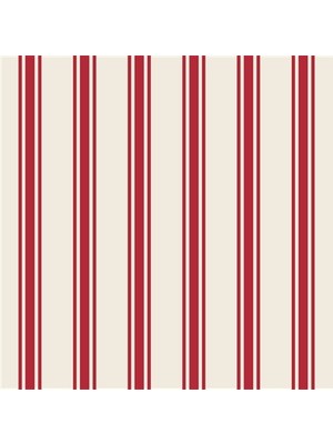 Hester & Cook Red Linen Stripe Cocktail Napkin - Pack Of 20