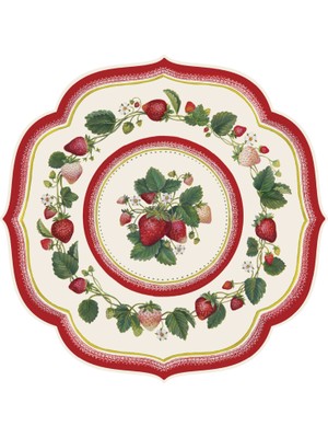 Hester & Cook Die-Cut Strawberry China Placemat - 12 Sheets