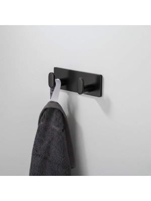 System 2327 Yapışkanlı Askılık Siyah (AS2327 0115 Al6-Al6)