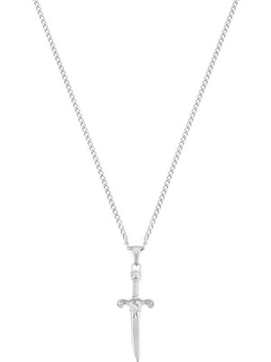 Gümüş Kaplama Çelik Kırık Kılıç Kolye