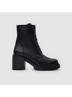 Togo Siyah Hakiki Deri Kadın Postal Bot  [060083]