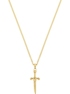 Altın Kaplama Çelik Kırık Kılıç Kolye