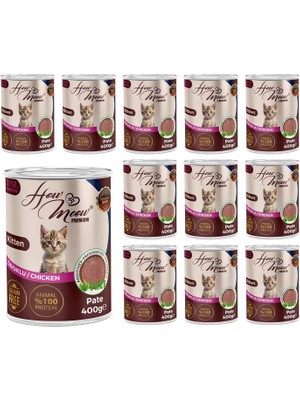 Hype Store How Meow Yavru Kedi Tavuklu Pate 400 gr x 12 Adet