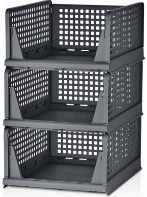 Hype Store 3 Adet Kayar Raf Elbise Dolap Içi Organizeri, Mutfak, Banyo, Çocuk Odası, Garaj ve Ardiye Için Üst Ü