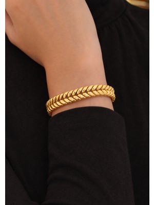 Kızılay Kuyumcusu 22 Ayar Altın Başak Modeli Kelepçe Bilezik 16.64 gr KLP2089