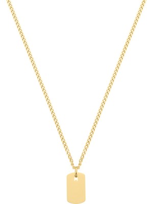 Altın Kaplama Çelik Ufak Plaka Kolye