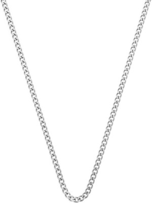 Gümüş Kaplama Çelik Curb Zincir Kolye