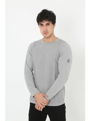 İlk El Grup Ieg™ Biskilet Yaka Kolu Armalı - Gri