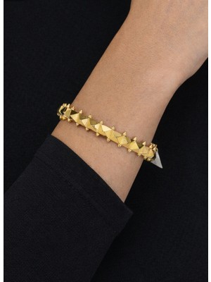 Kızılay Kuyumcusu 22 Ayar Altın Dikenli Piramit Modeli Kelepçe Bilezik 16.53 gr KLP2188