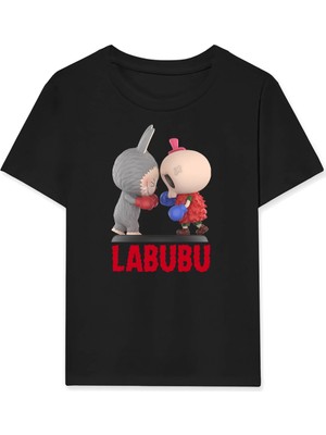 İlk El Grup Ieg™ Labubu   Baskılı T-Shirt - Siyah