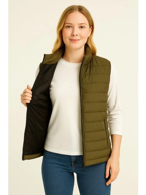 İlk El Grup Ieg™ Şişme Fermuarlı Yelek Su Itici Kapitone Astarlı Kumaş Cepli Hafif Kışlık Spor Rahat K