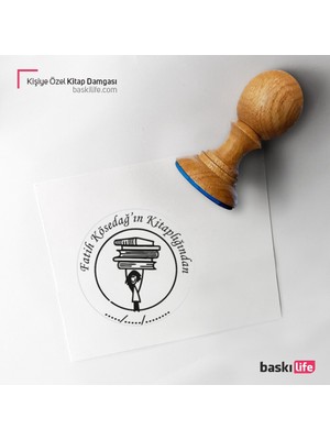 Baskı Life Kişiye Özel Kitap Damgası Kitap Mührü Kaşe Kitap Mühür Özel Damga 130