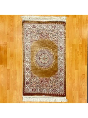 Mevlana Bazaar Lüks Mihraplı Madalyon Desenli 120 x 180 cm Ipek Halı